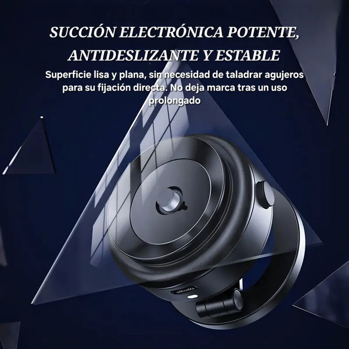 Soporte De Celular Electrico Usb Carro Holders Base Succion Negro