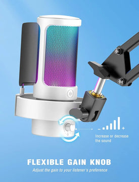 Micrófono Gamer Fifine Ampligame Modelo A8 Usb Blanco
