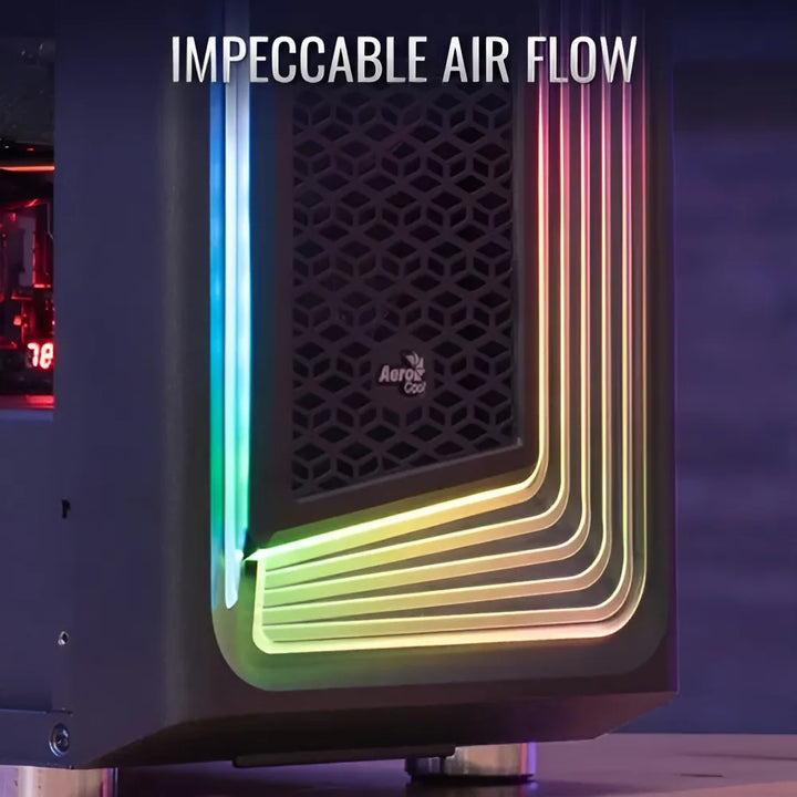 Chasis Gabinete Gamer Aerocool Interstellar + Rgb 5 Fans Color Negro