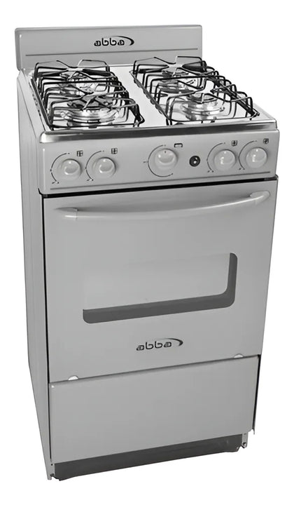 Estufa De Piso Con Horno Abba 4 Pts Gn Gris At 101-5n G