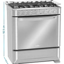 Estufa De Piso A Gas 76 Cm 6 Quemadores Mabe Emc7630nfx0 Color Plateado