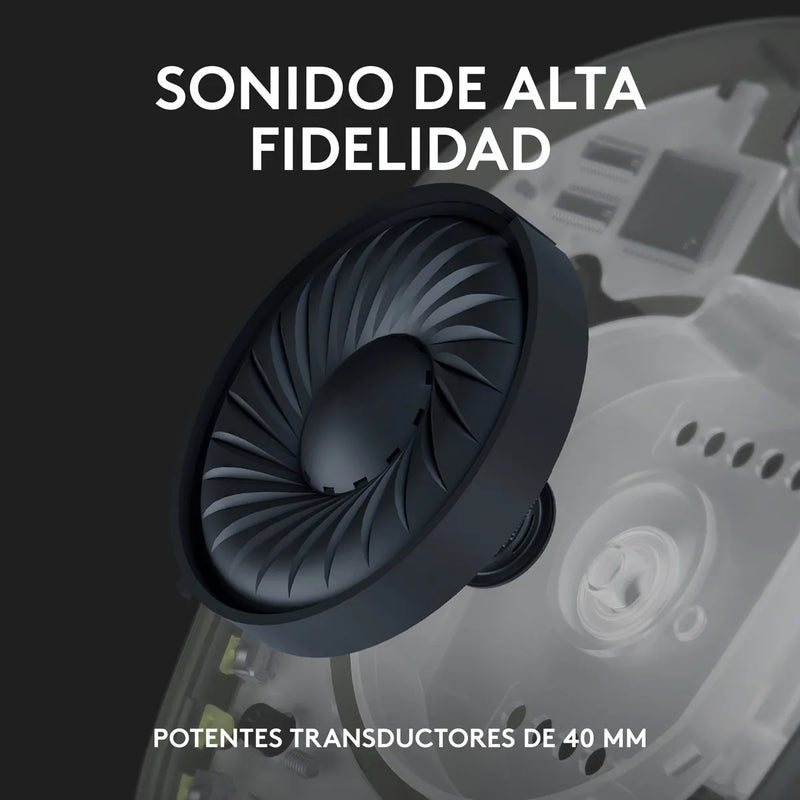 Logitech G435, Diadema Gamer Inalámbrica + Bt / Pc, Ps5 - Bl Color Blanco crudo/Lila
