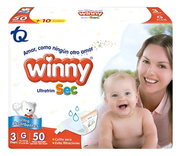 Pañal Winny Ultratrim Sec Etapa 3 50 Unidades Oferta Extra Grande (xg) Sin Género