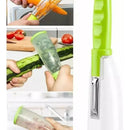 Picador Pelador De Verduras Y Frutas Con Recipiente Verde Claro