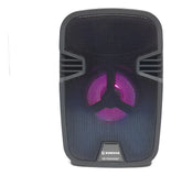 Parlante Portátil Mini Cabina Bluetooth Luz Led Radio Fm Negro