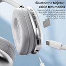 Auriculares Inalámbricos De Diadema Con Micrófono Bluetooth 400mah Plateado Diadema Xx Algodón Acolchado Orejeras Transpirables Rotación Libre