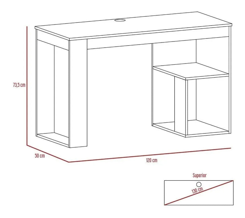 Escritorio RTA MueblesAstana madera aglomerada de 120cm x 73.5cm x 50cm blanco