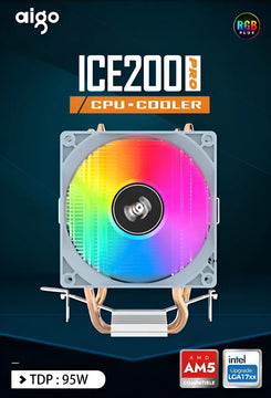 COOLER CPU AIGO ICE200PRO RGB para procesadores Intel y Amd