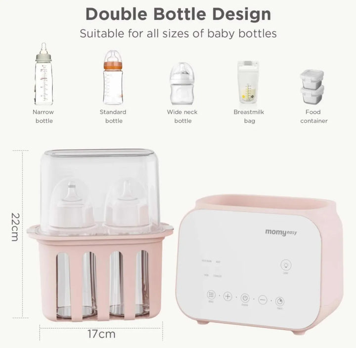 Esterilizador Y Calentador Digital De Biberones Rosado