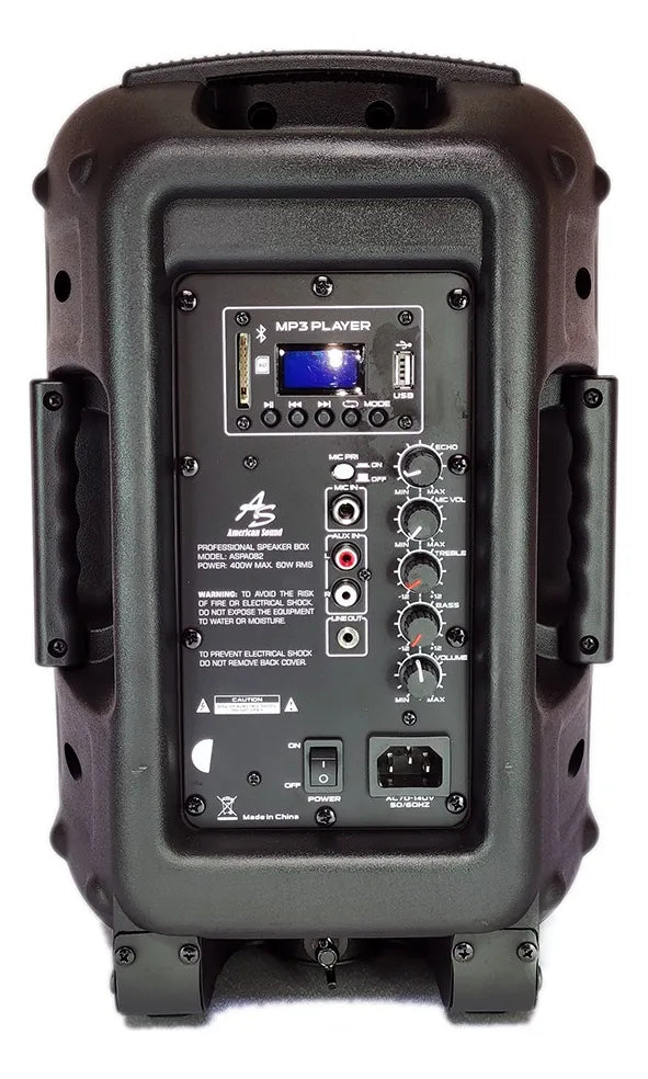 Parlante Profesional 400w Tripode Microfono American Sound Negro