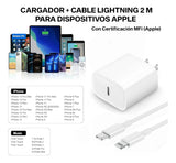Cargador Rapido Certificado Mfi 20w 2 Metros Para Iphone 14 Blanco