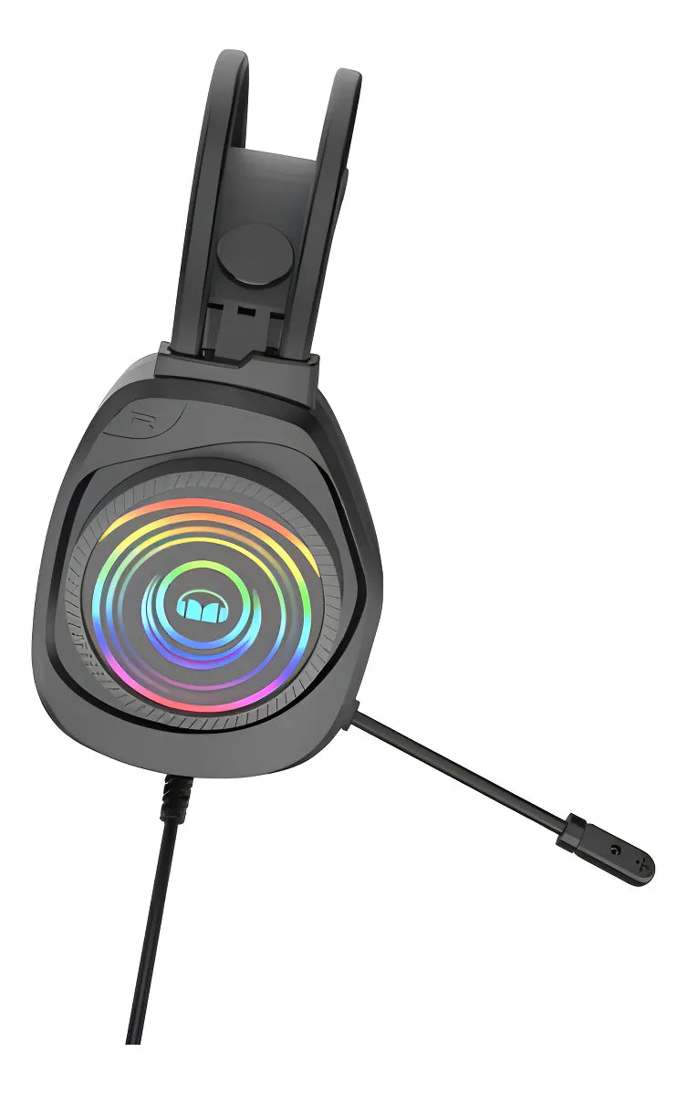 Audifonos Monster Gamer Diadema Auriculares Rgb N5-3.5 Color Negro