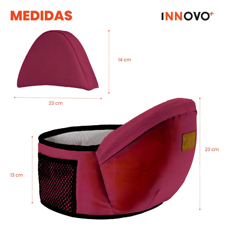 Cargador Canguro Ergonómico Para Bebes Niños De 0 A 4 Años Vinotinto Innovo