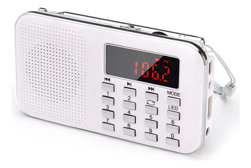 Prunus Mini Radio Portátil Am Fm Radio De Bolsillo Con Mp3. Color Blanco