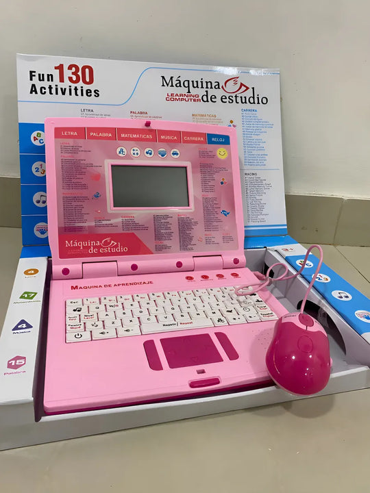 Computador Didáctico Portátil Bei Tian BT-271ES Rosa 130 Funciones Inglés Español
