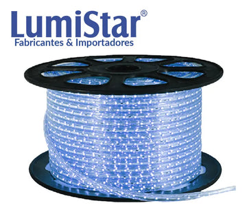 Manguera Navideña Plana Azul 180 Led Mt Rollo 50mt 110v Ip65