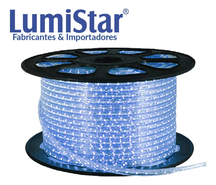 Manguera Navideña Plana Azul 180 Led Mt Rollo 50mt 110v Ip65