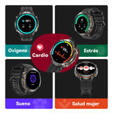 Cubot Smartwatch Reloj Inteligente X3 Bluetooth Llamada 1.73 Impermeable Negro