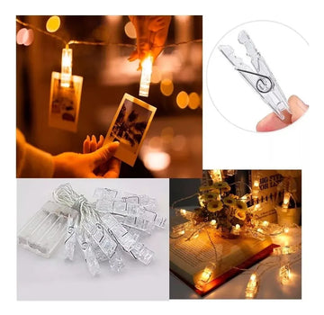 Luz Led Pinza Fotos X10 Luces Gancho Extensión Decorativa A