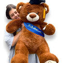 Peluche De Grado Grande 1 Metro + Moño + 3 Globos Oso De Grado