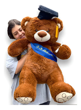 Peluche De Grado Grande 1 Metro + Moño + 3 Globos Oso De Grado