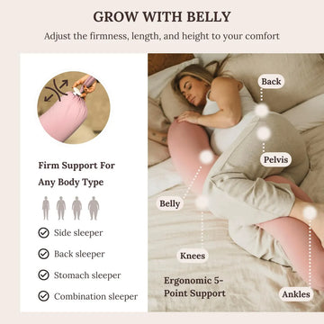 Cuddobaby Almohada De Embarazo 5 En 1 Funda Refrescante, Fir