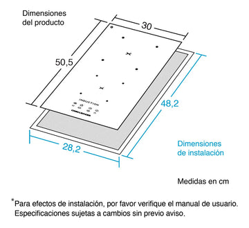 Estufa De Inducción Vidrio Vitroceramico Dos Puestos 30cm