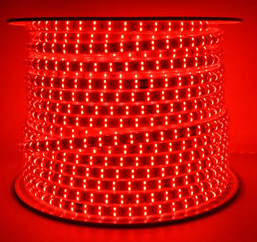 Manguera Navideña Plana Roja 180 Led Mt Rollo 50mt 110v Ip65 Rojo