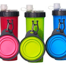 Vaso Portatil Croquetas Agua Mascotas Plato Plegable 2 En 1 Color Verde