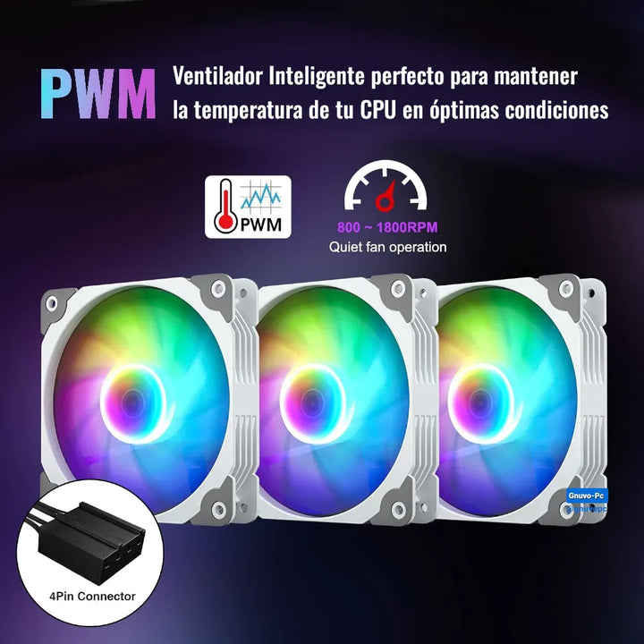 Enfriamiento Liquido Pc 360 Mm Argb Lga 1700 Am5 1200 Blanco