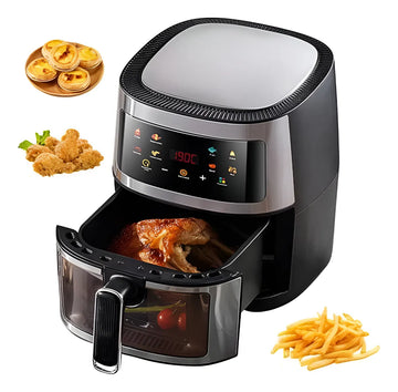 Freidora Digital Sin Aceite Air Fryer 12 Litros 2400w Plateado