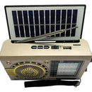 Radio Portátil 3 Bandas Retro Parlante Linterna Carga Solar Diseño