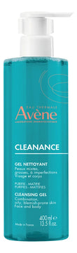 Avene Cleanance Gel Limpiador Anti-imperfecciones 400 Ml para piel mixta de día y noche