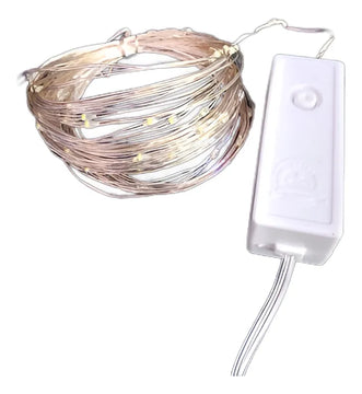 Luces Navideña Alambrada Blanco X 100 Bombillos Micro Led