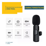 Micrófono Inalámbrico De Solapa Doble iPhone K9pro 52 Bits Color Negro