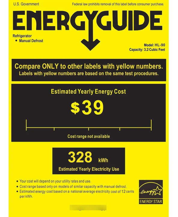 Mini Refrigerador 3.2 Pies Cúbicos 2 Puertas Plateado