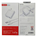 Cargador Celular Tipo C 67w Cable Carga Rápida Usb Teléfono Blanco