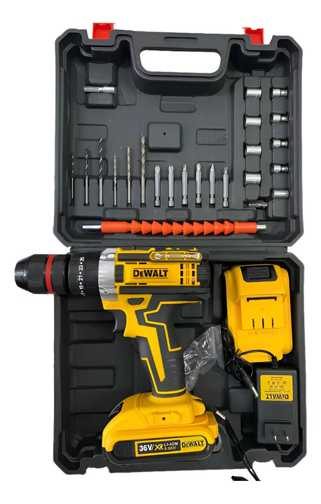 Taladro Percutor 36v Más Accesorios - Amarillo