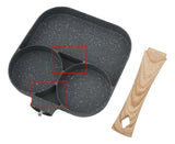 Sartén De 3 Puestos Para Huevos Arepas Antiadherente Gris