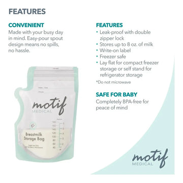 Motif Medical Bolsas Leche Almacenamiento 8oz X 100 Und