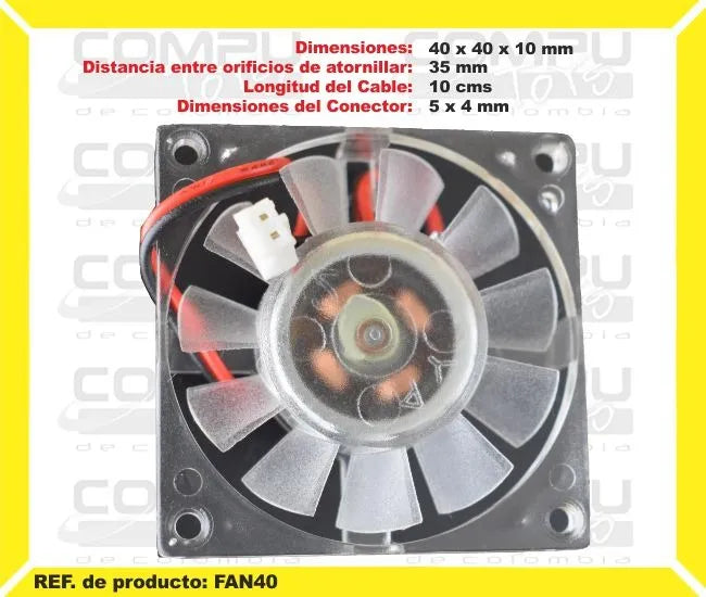 Zfan40 Ventilador Para T De Video 4x4 Cm 12v Computoys