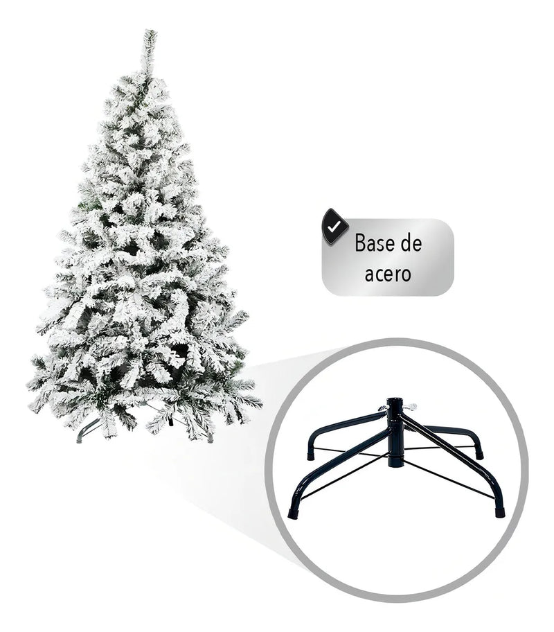Árbol Artificial De Navidad Nevado 1.90 Color Verde
