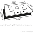 Estufa De Empotrar Cristal 76 Cm Gas Natural Haceb