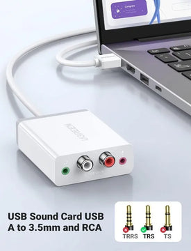 Adaptador De Audio De Tarjeta De Sonido, Ugreen
