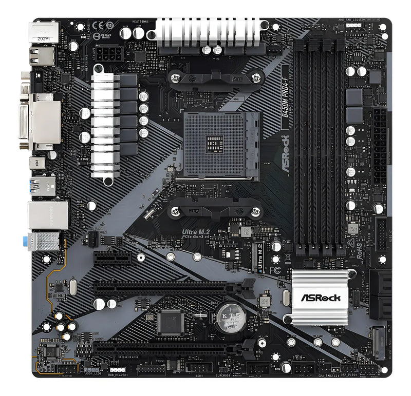 Motherboard Asrock B450m Pro4-f Socket Am4 M.2 Ddr4 Mother Color Negro