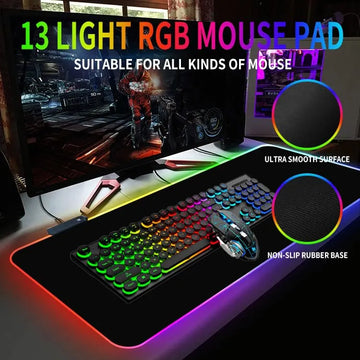Zhlhper Alfombrilla De Mouse Para Juegos Rgb, Alfombrilla De