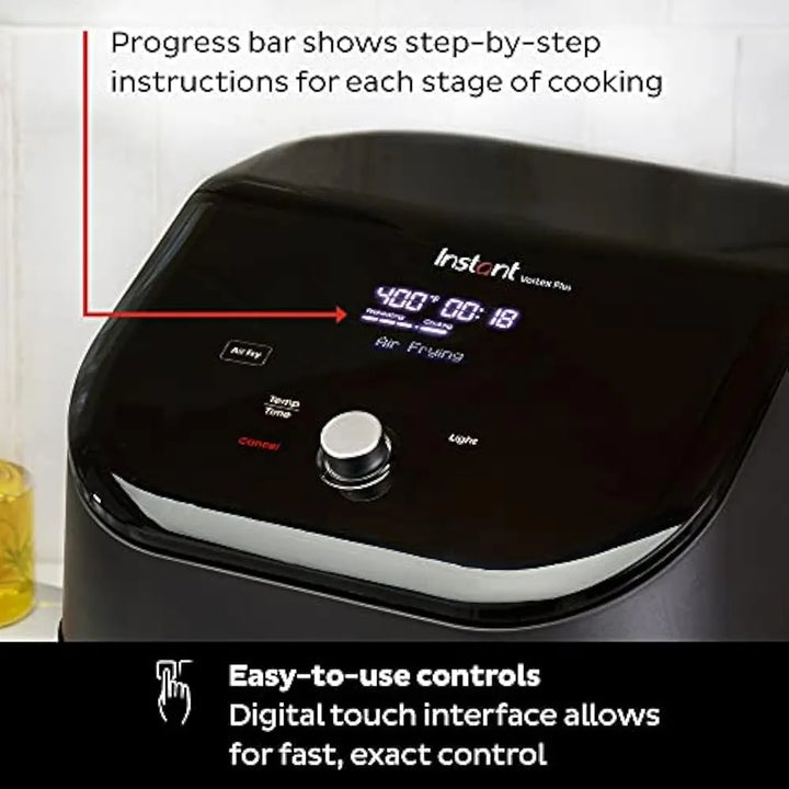 Instant Vortex Plus Air Fryer Con Clearcook, 6 Cuartos, 6 En
