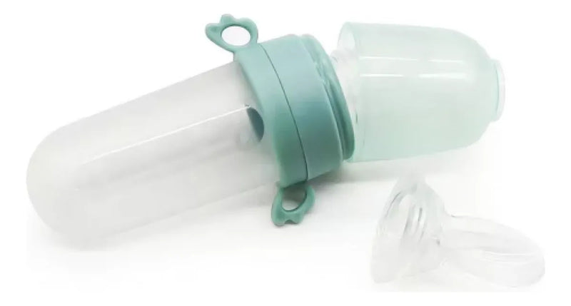Tetero Biberón Azul Dispensador Alimentos Bebés 40 Ml Uso Azul Chupo 3 Tamaño Alimento + CAyuda Habilidades Control Sin Bpa Libre Bps Sin Ftalatos Silicona Grado Alimenticio Versátiluchara Dispensar