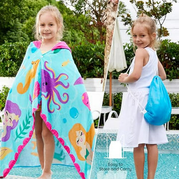Toallas Con Capucha Sirena Para Niños Joiedomi: Suaves Y A