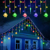 Luces Led Navideñas Vihose: Cortina De Copos De Nieve 23ft